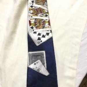 Straight Flush to Ace Spades POKER TIE- DIAMOND SILKS ties hand made-Jos A Banks